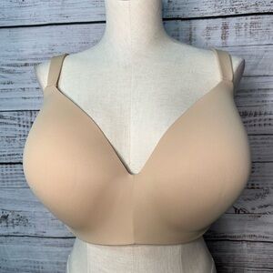 Cacique 40H Bra Lightly Lined T Shirt Bra No Wire Nude Tan Wireless Lane Bryant